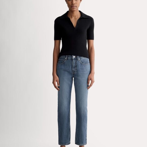 Everlane Women's Super-Soft Relaxed Jean in Mid Indigo, Size 33, Denim - Picture 1 of 4